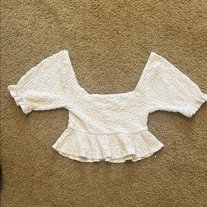 Forever 21 S White Textured Women's Top